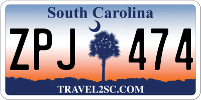 SC license plate ZPJ474