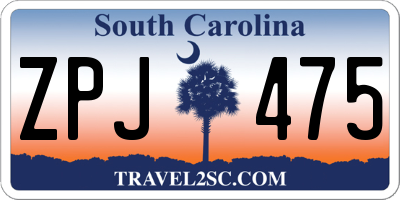 SC license plate ZPJ475