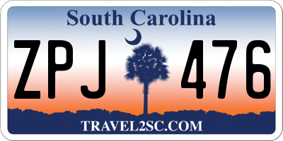 SC license plate ZPJ476