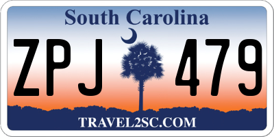 SC license plate ZPJ479