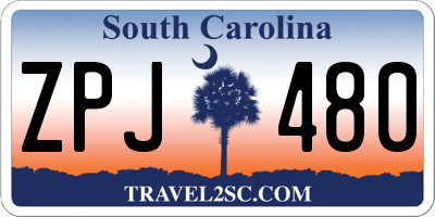 SC license plate ZPJ480