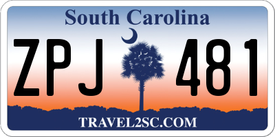 SC license plate ZPJ481