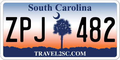 SC license plate ZPJ482