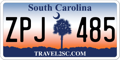 SC license plate ZPJ485
