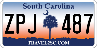 SC license plate ZPJ487