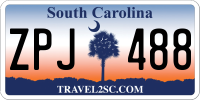 SC license plate ZPJ488