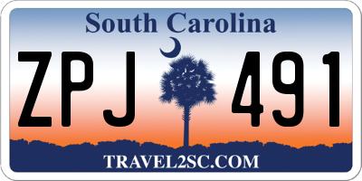 SC license plate ZPJ491