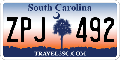 SC license plate ZPJ492