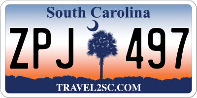 SC license plate ZPJ497