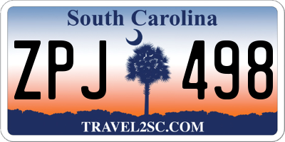 SC license plate ZPJ498