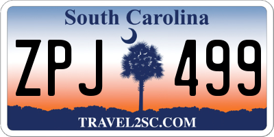 SC license plate ZPJ499