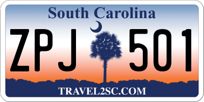 SC license plate ZPJ501