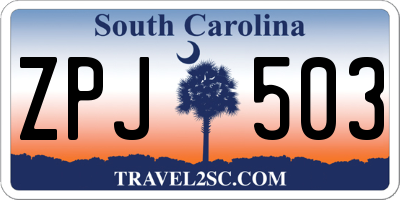 SC license plate ZPJ503