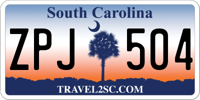 SC license plate ZPJ504