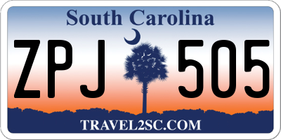 SC license plate ZPJ505