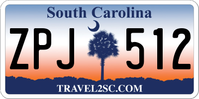 SC license plate ZPJ512