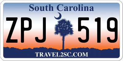 SC license plate ZPJ519