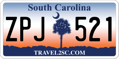 SC license plate ZPJ521