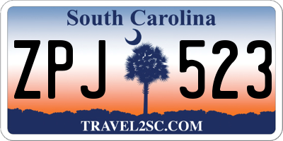 SC license plate ZPJ523