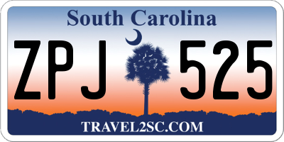 SC license plate ZPJ525