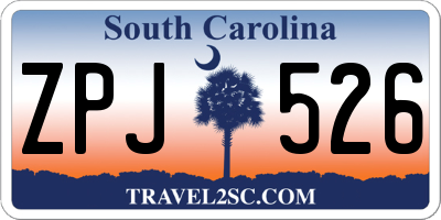 SC license plate ZPJ526