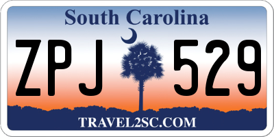 SC license plate ZPJ529