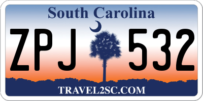 SC license plate ZPJ532