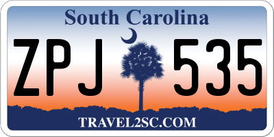 SC license plate ZPJ535