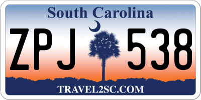 SC license plate ZPJ538