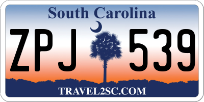 SC license plate ZPJ539