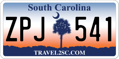 SC license plate ZPJ541