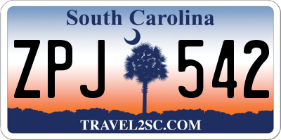 SC license plate ZPJ542