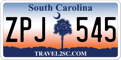 SC license plate ZPJ545