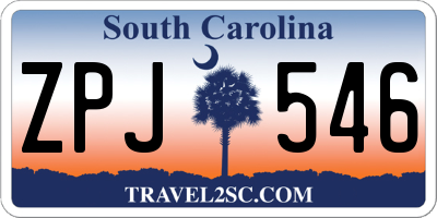 SC license plate ZPJ546