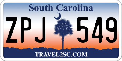 SC license plate ZPJ549