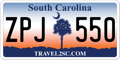 SC license plate ZPJ550