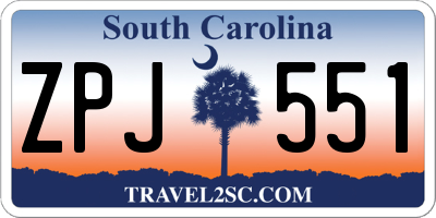 SC license plate ZPJ551