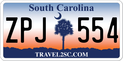 SC license plate ZPJ554