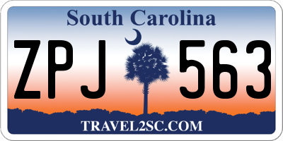 SC license plate ZPJ563