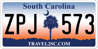 SC license plate ZPJ573