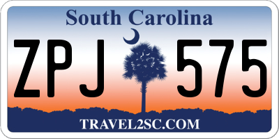 SC license plate ZPJ575