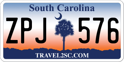 SC license plate ZPJ576