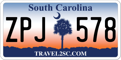 SC license plate ZPJ578
