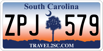 SC license plate ZPJ579