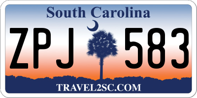 SC license plate ZPJ583
