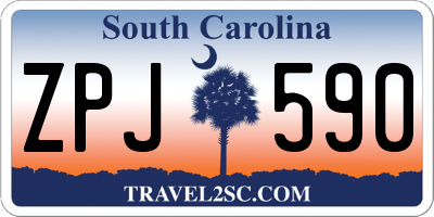 SC license plate ZPJ590