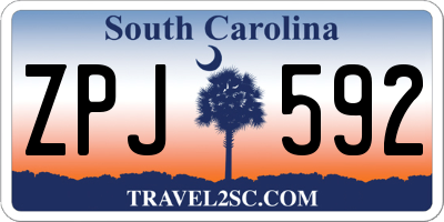 SC license plate ZPJ592