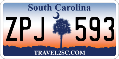 SC license plate ZPJ593
