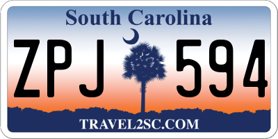 SC license plate ZPJ594