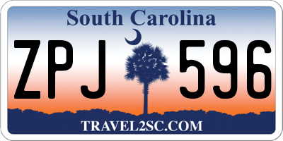 SC license plate ZPJ596
